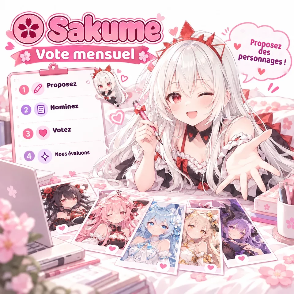 La mascotte Sakume vous invite à proposer des personnages et à participer au vote de la communauté