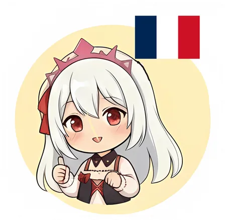 Mascotte Sakume avec drapeau français